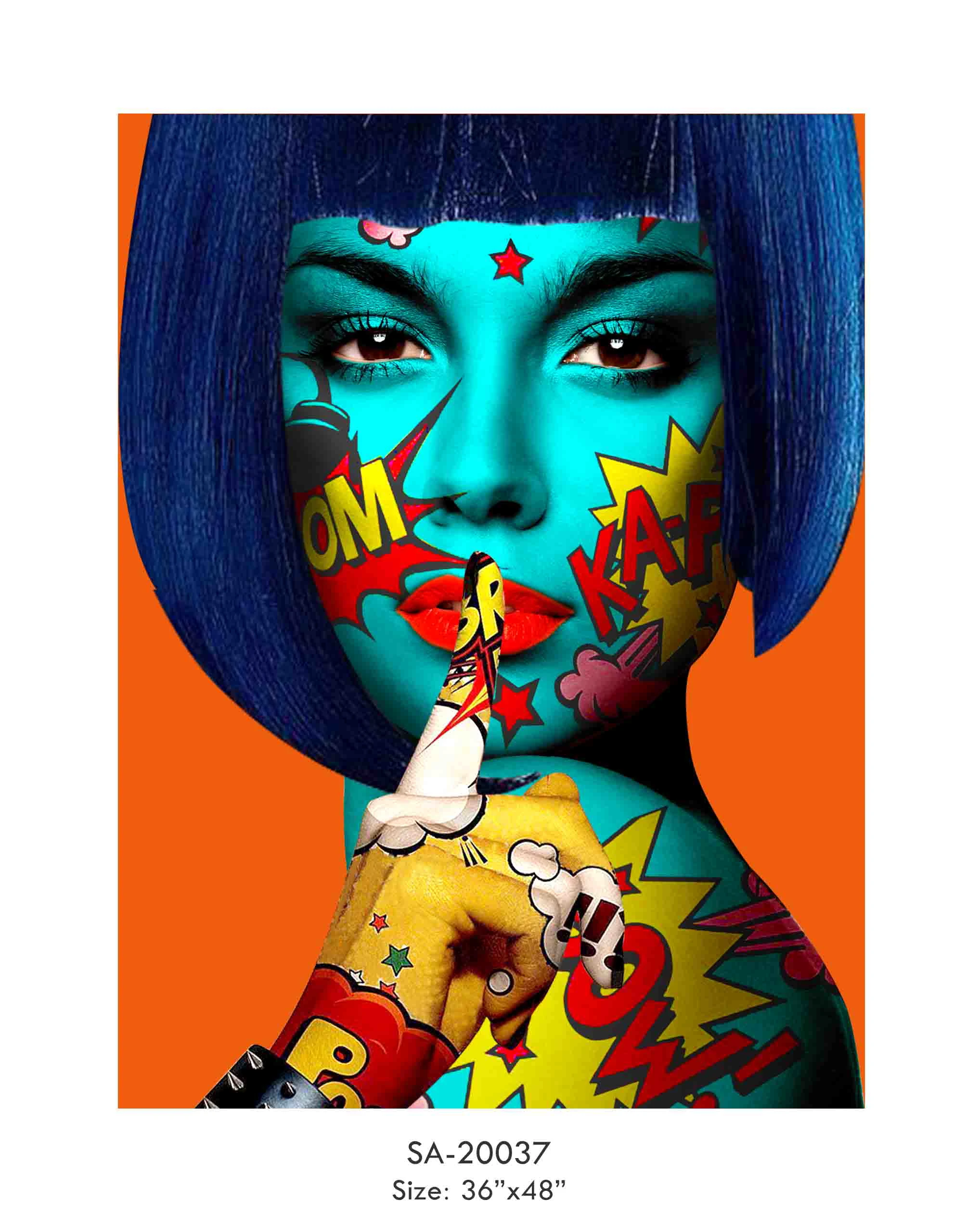 Hand Girl Portrait Colorful Handpainted Oil Painting On Canvas Wall Art