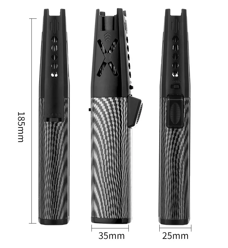 High Quality Blue Jet Flame Torch Lighter Welding Gun Refillable Windproof Butane Gas Lighter For Cigar Kitchen BBQ