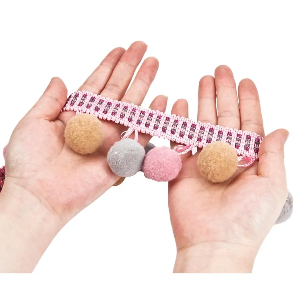 
Wholesale Hot Sale Curtain Pillow Fabric Fringe Tassel pom pom trim 