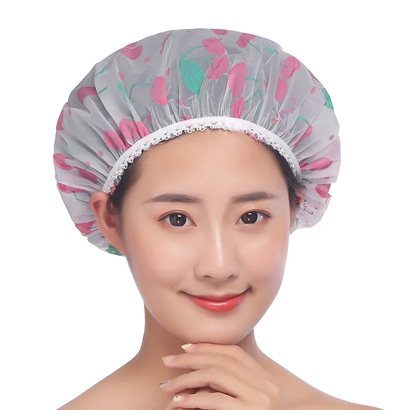 Waterproof Bath Hat Thickened Waterproof Oil Fume Cap Women Spa Hair Salon Supplies Shower Cap Bathroom Accessories