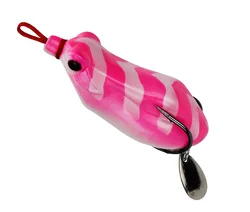 Topwater Frog Whopper Plopper Fishing Lures Hard Artificial Bait with Rotating Soft Tail Pike Fishing Tackle Lure