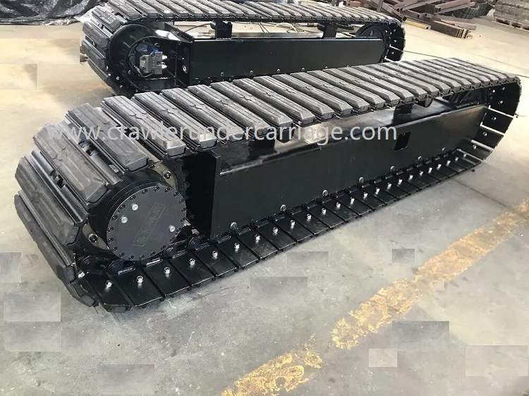 China new custom steel track undercarriage with rubber pads for MIning machinery drilling rig /mobile crusher from Yijiang