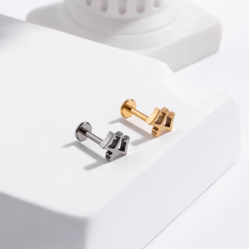 G23/f136 titanium piercing body piercing titanium high quality hypoallergenic zircon ear labret joyeria piercing