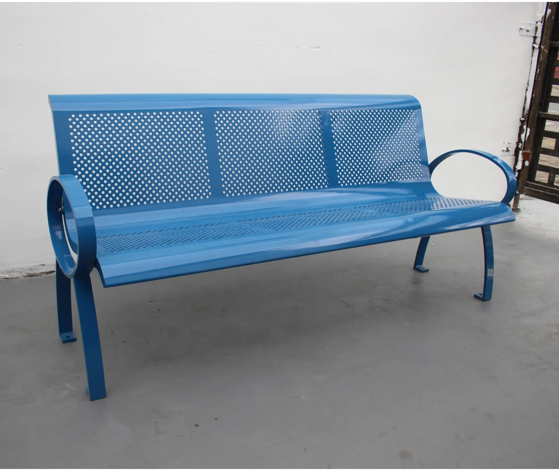 6 feet long weather resistant powder coated steel modern outdoor patio benches seats metal picnic table bench