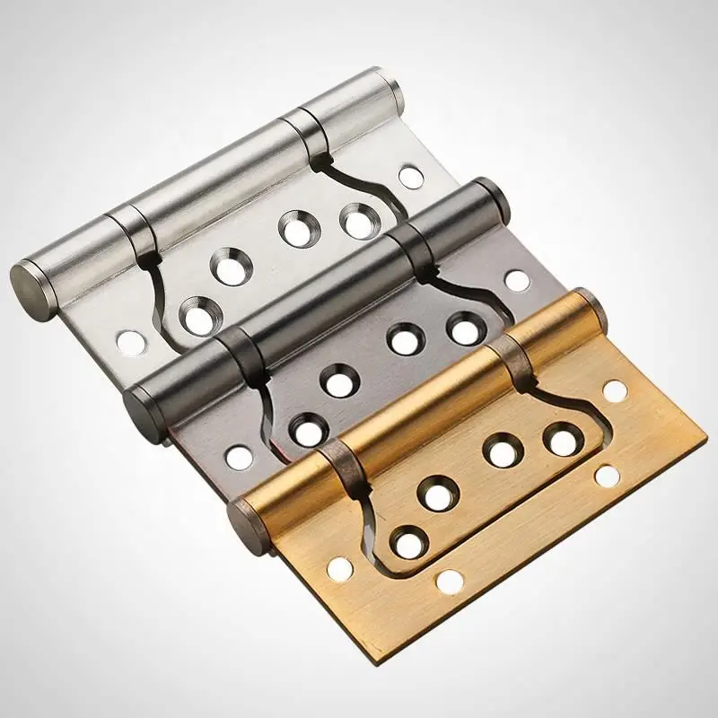 YONFIA stainless steel 4 inch 3mm wood flat door hinge iron corner american european butterfly flat crown head for wood door