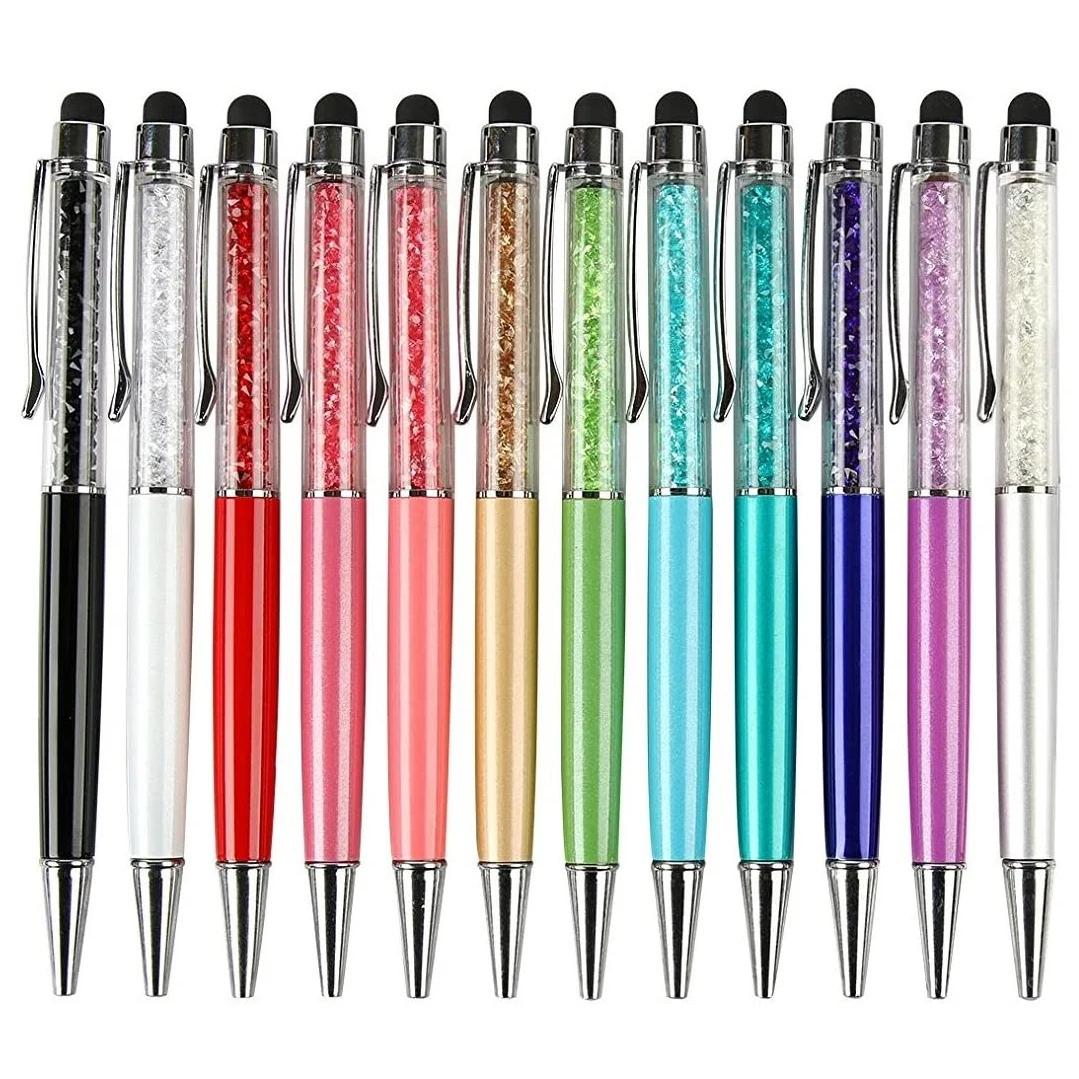 Clearance Sale Custom Logo Ball Pen Metal Crystal Ballpoint Pen Stylus Pen with Custom Logo