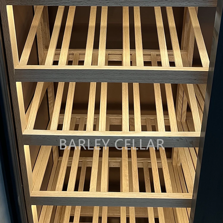 BARLEY cellar shiny gold low noise wine cellar with climate control systems