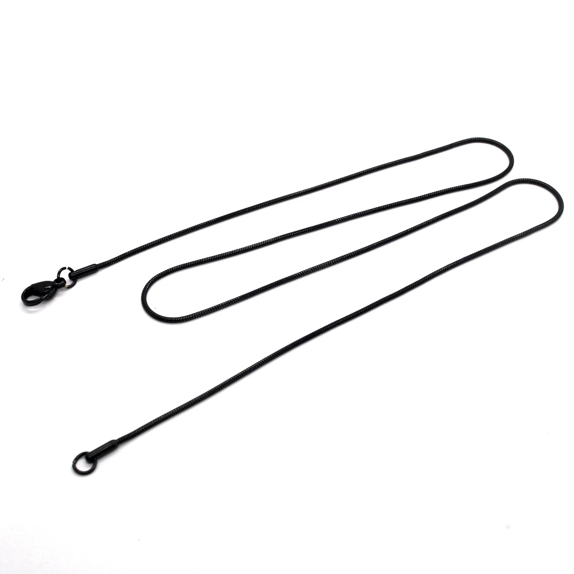 Ожерелье из нержавеющей стали для мужчин и женщин, ювелирное изделие из титана черного цвета с круглой змеиной цепочкой 14 к 18 К