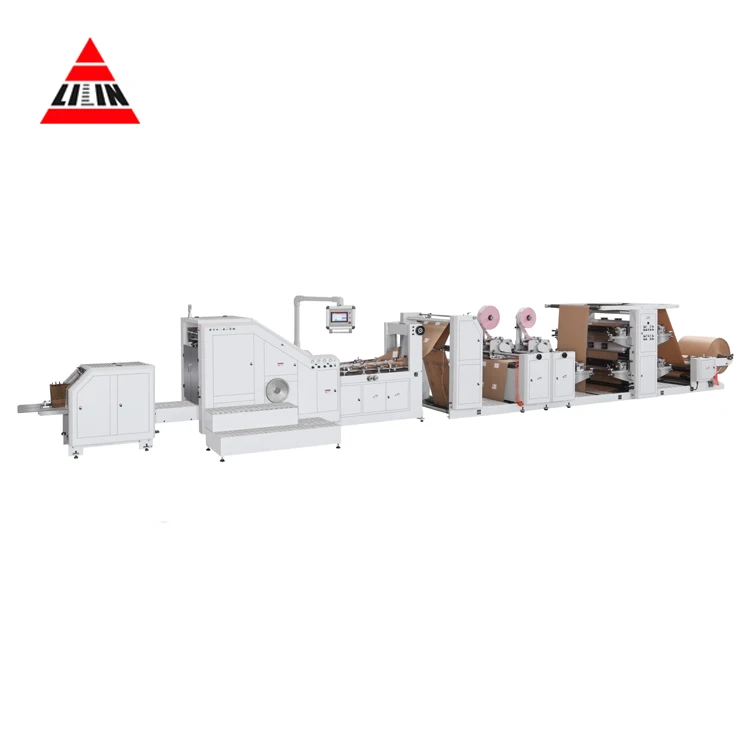 LSB-330D + TP + LST-4110 полностью автоматическая машина крафт Крафт бумажных пакетов с квадратным дном для переноски покупок еда мешок делая производственную machinei