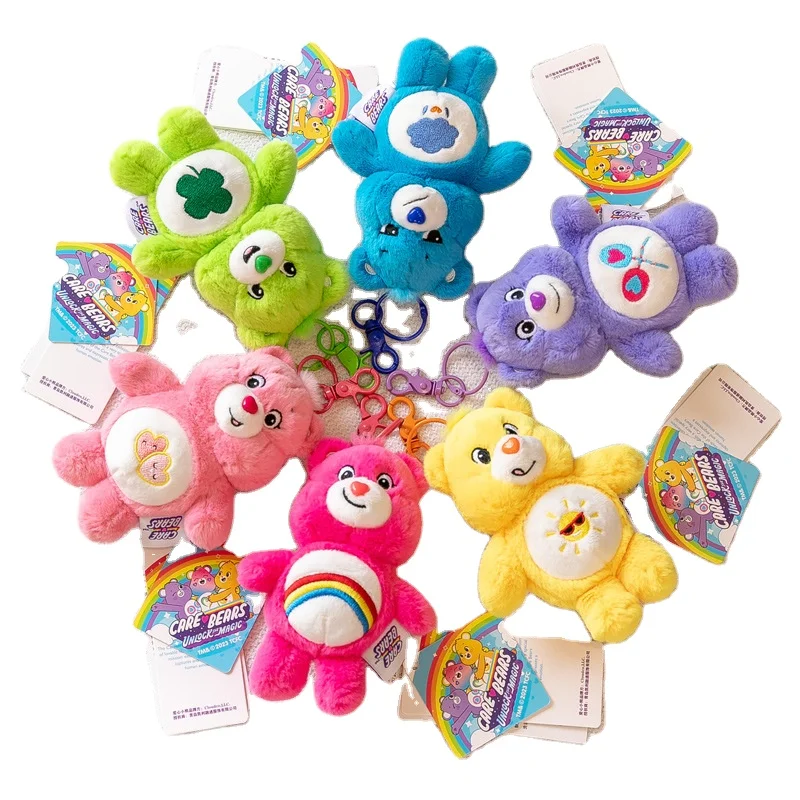 New Rainbow Love Bear Pendant Plush Toy Keychain Teddy Bear Keychain Doll Bag Pendant Wholesale