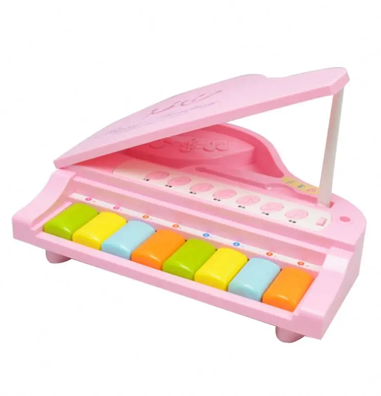 Mini cartoon 8 key music piano with microphone electronic baby keyboard