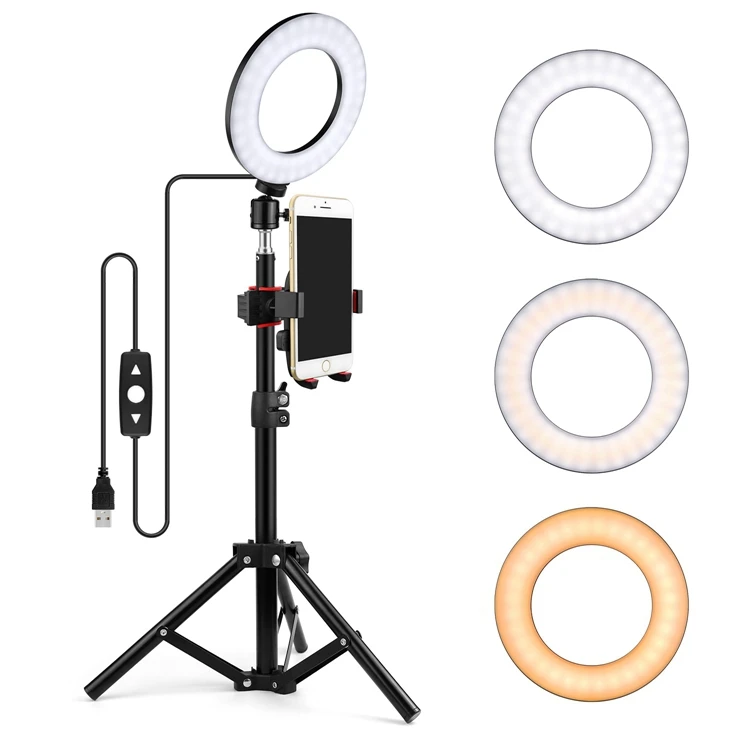 Ring Flash Light Dimmable SMD LED 6 Inch Photography Photo