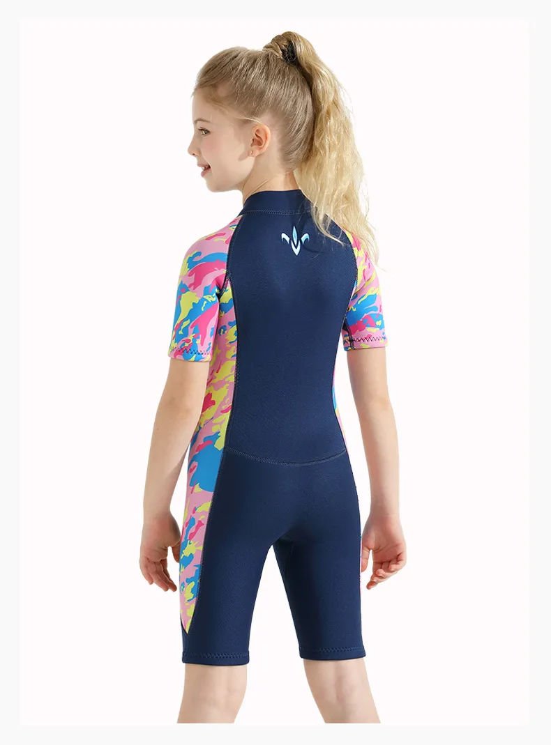 2mm Neoprene Swimsuit Girls Boys Wetsuits Shorty Kids Neoprene Suit Warming Suits Ultra Stretch Thermal Swimsuit Girls Boys Wets