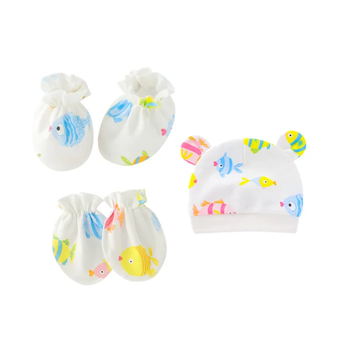 Набор унисекс для новорожденных девочек и мальчиков, перчатки и шапки, наборы для младенцев, ясельного возраста, носков и шляп