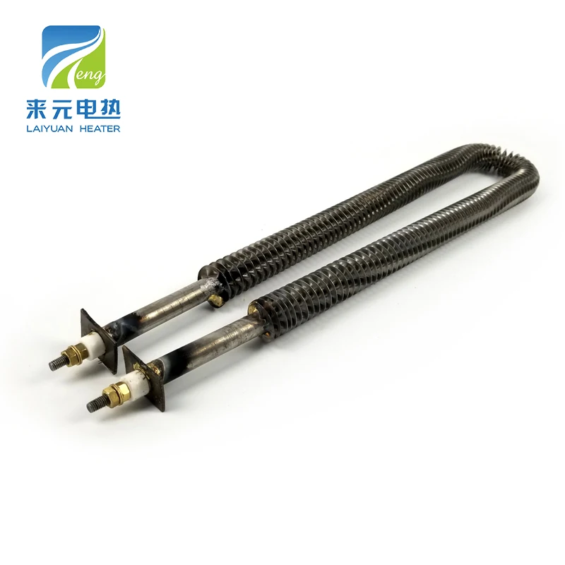 W U I Type Industrial electric resistance air heating element finned tube heater for Load Bank