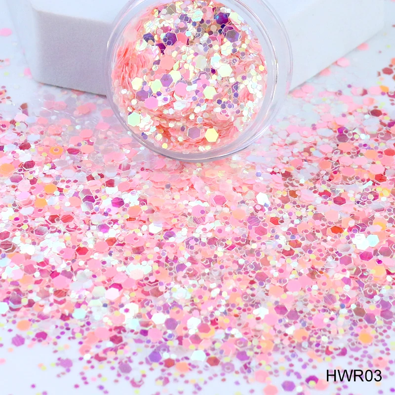 Wholesale Bulk Packing DIY Nail Flakes Art Decoration 12 Color Nail Laser Glitter Sequins