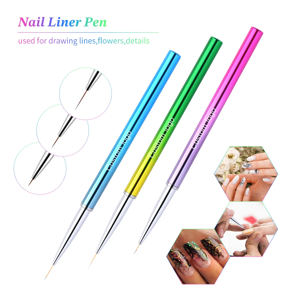Nail Art линия кисть для рисования 3 шт./компл. DIY Набор нейлоновых волосяных акриловые УФ-гель кисти из нарисованной цветочной линии сетки