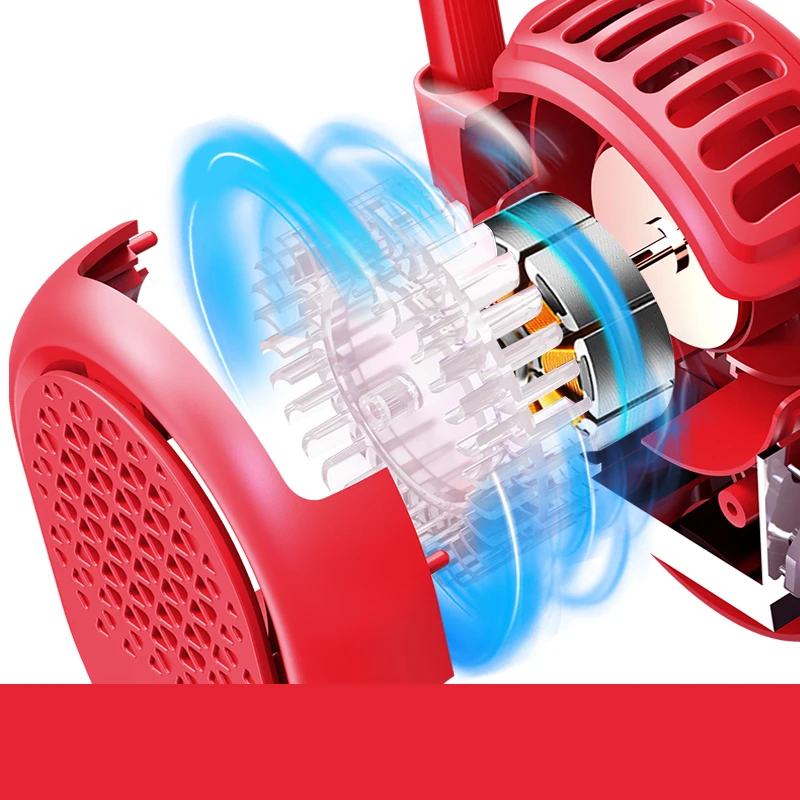 JAMPIM USB Rechargeable Bladeless Hanging  Battery Neck Fan With 3 Wind Speeds Portable Indoor Outdoor Use Cooling Fan