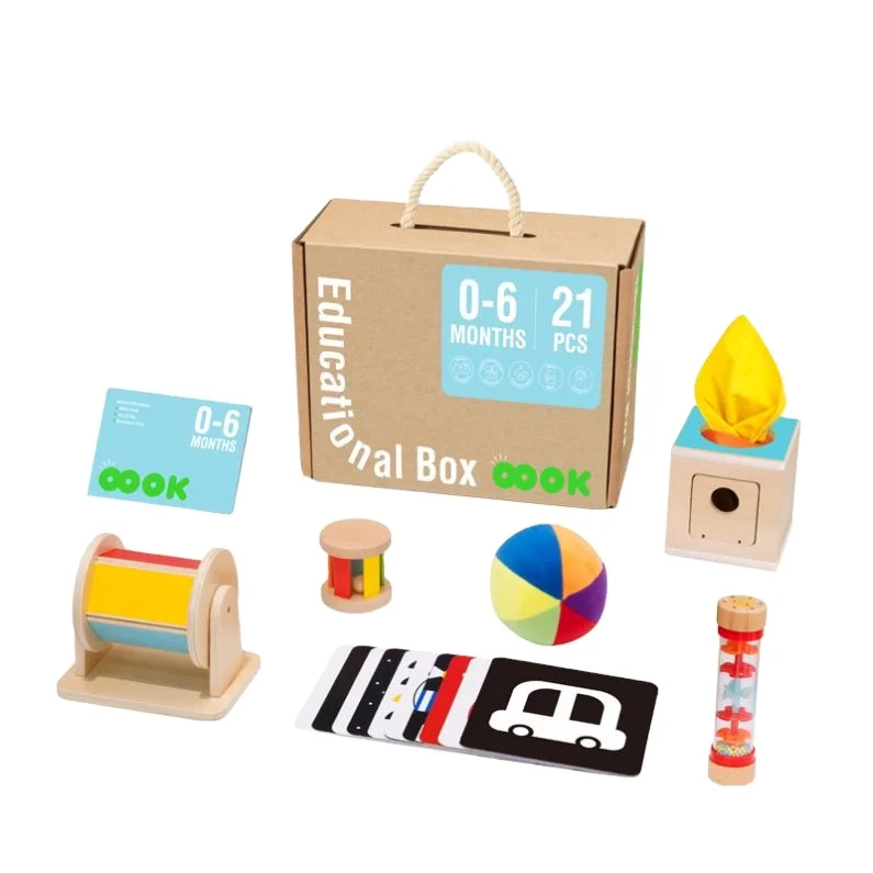 Early Education Box Cognitive Card Toy Hourglass Montessori Early Education Toys 0-6m Educational Box