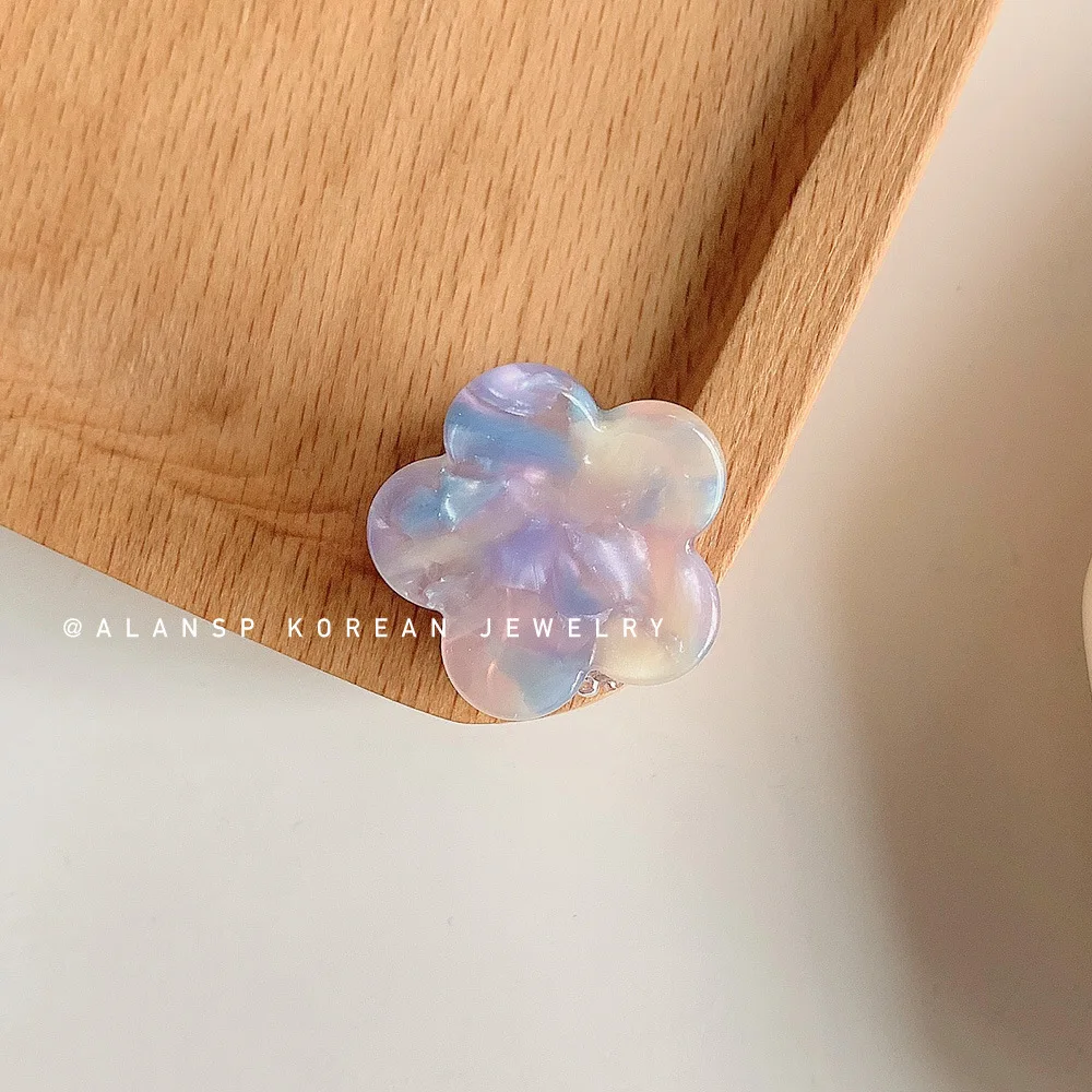 
Fashion Small Girl Hair Holder New Style Acetate Material Wholesale Pink Sweet Flower Hair Clip 