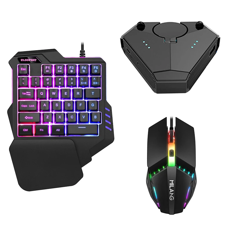 G92 Ergonomic Keyboards Colorful Backlight One-Handed Wired 35 Keys mini One-handed Gaming Keyboard RGB
