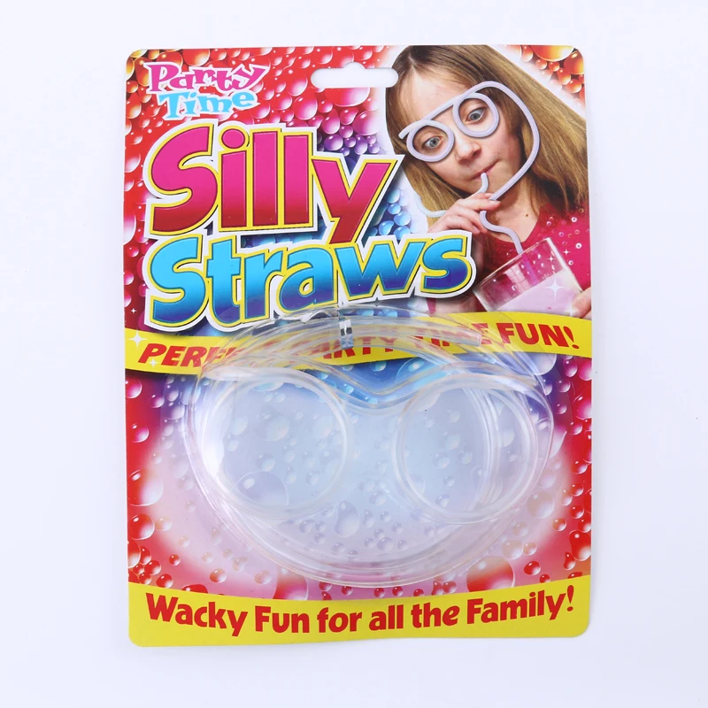 Сумасшедшая вечеринка, очки PETG, экологически чистые, глупые, многоразовые, забавные питьевые соломинки