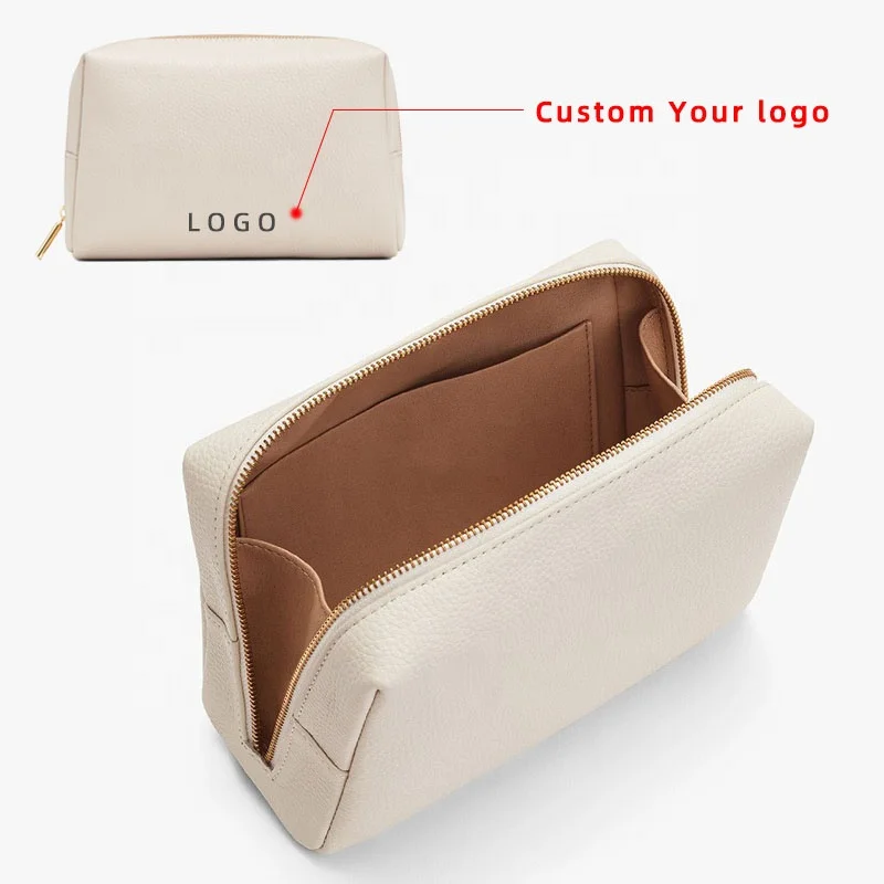 Factory Custom Cosmetic Bag Manufacturers Trousse De Maquillage Private Label Women Luxury Vegan Leather Travel Makeup Bag