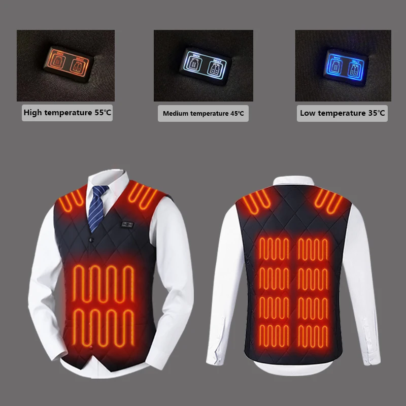 Custom Smart Heating Business Vest Winter Waterproof USB Electric Heating Vest Unisex