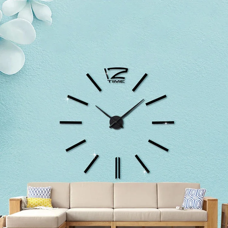 New Design Online Best Seller Home DIY Decor Modern Eco-friendly Bedroom 3D Mirror Wall Sticker Decoration Clock