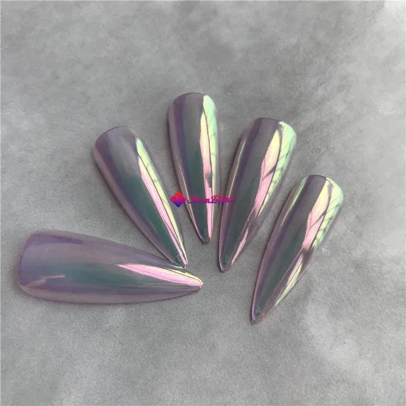 Wholesale Ice Clear Aurora Magic Powder Chrome aurora mirror pigment nail powder Candy Loose Pigment