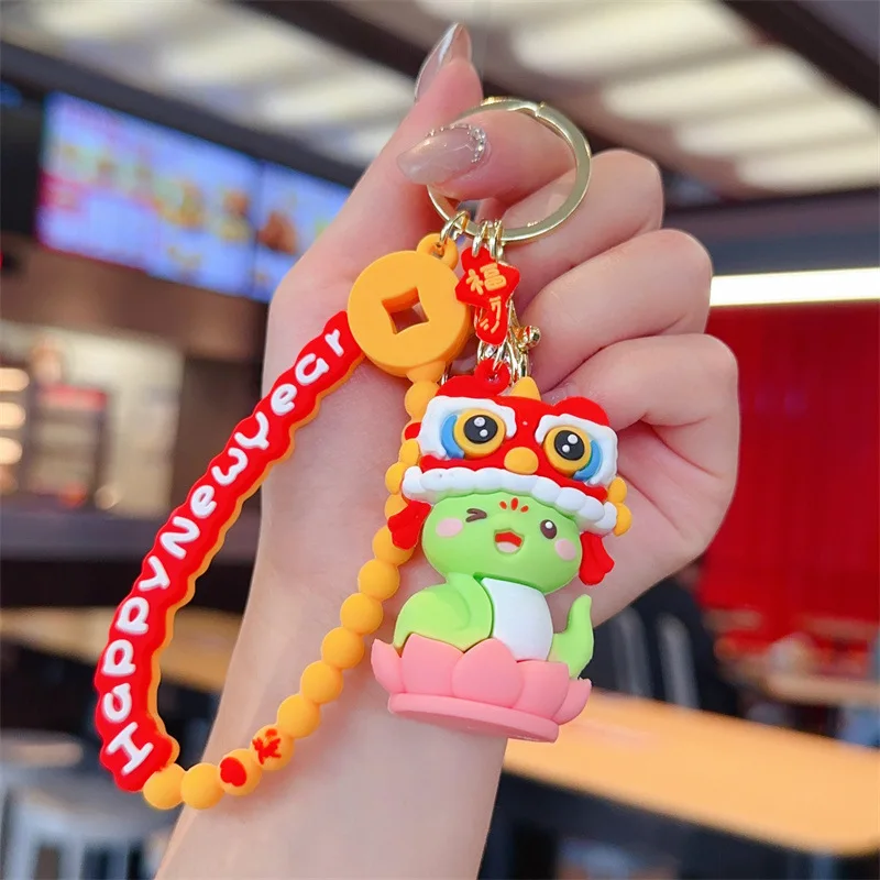 Cartoon zodiac snake key chain delicate trend God of wealth doll pendant promotional gift key chain