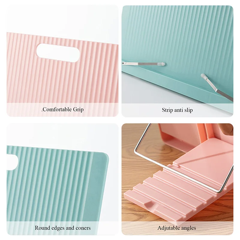 2025 Practical Stable Angle Adjustable Reading Plastic Bracket Book Holder Bookend With Book Clip