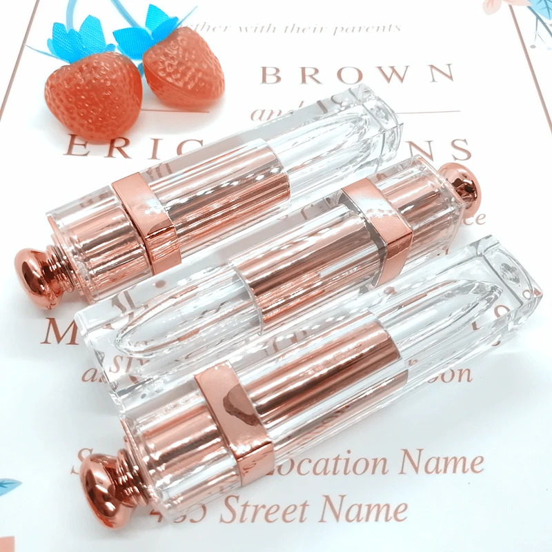 
wholesale empty lipgloss tube packaging with brush clear unique private label lip balm containers 