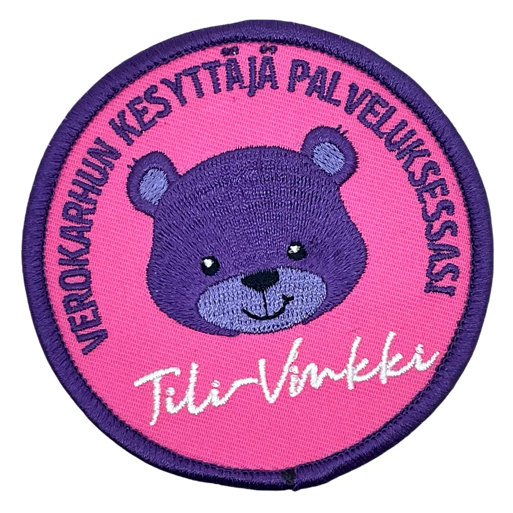 Custom Embroidered Patches PVC Rubber Logo Bulk 3D Patches Chenille China Manufacturer Merrow Border Crew Embroidery Patch Badge