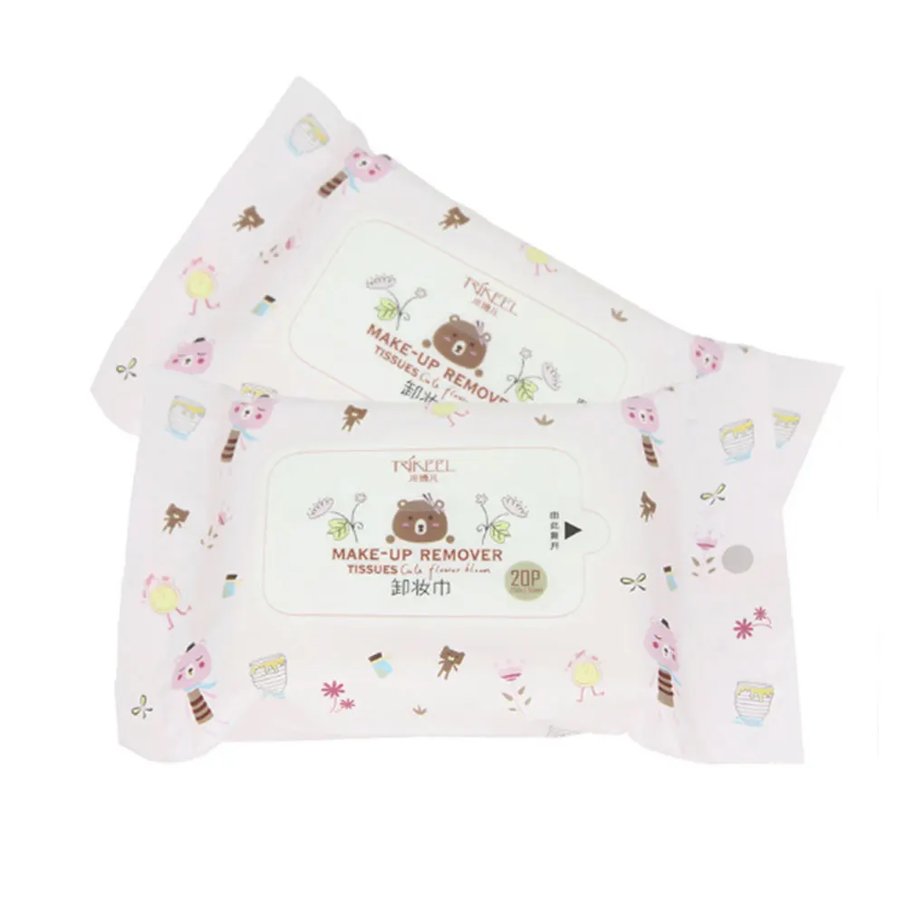  Одноразовые влажные салфетки для лица Towelettes частная этикетка дорожный размер 20 шт масло чайного дерева и коллаген анти-возрастные удаления