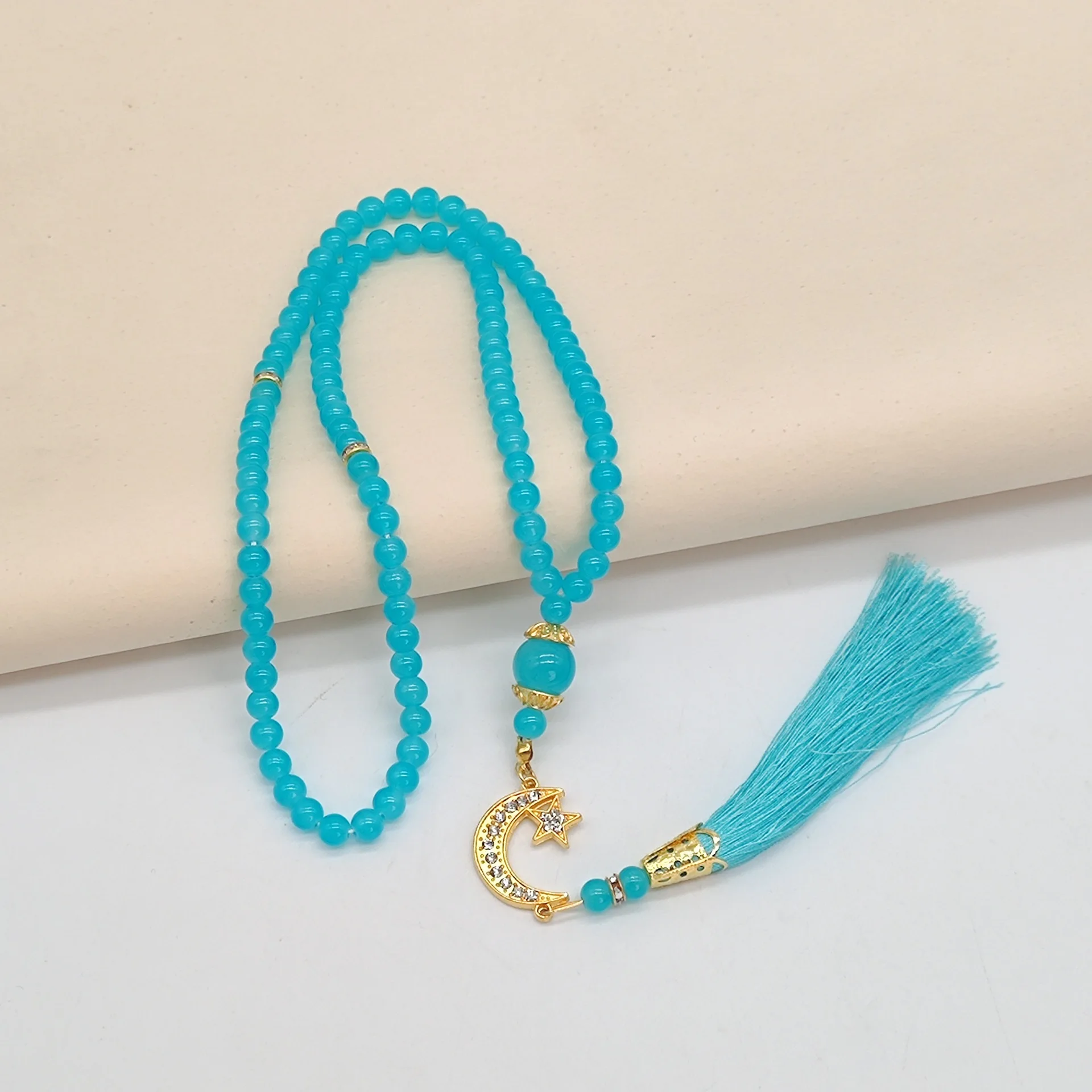 99pcs 6mm Paint glass Beads exquisite Islamic  Muslim Pendant Religious Arabic tasbih tassels bracelet