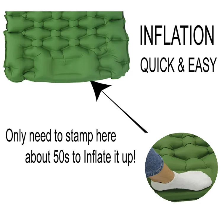 2021 factory supply inflatable oversize thicken light weight compact waterproof TPU camping sleeping pad