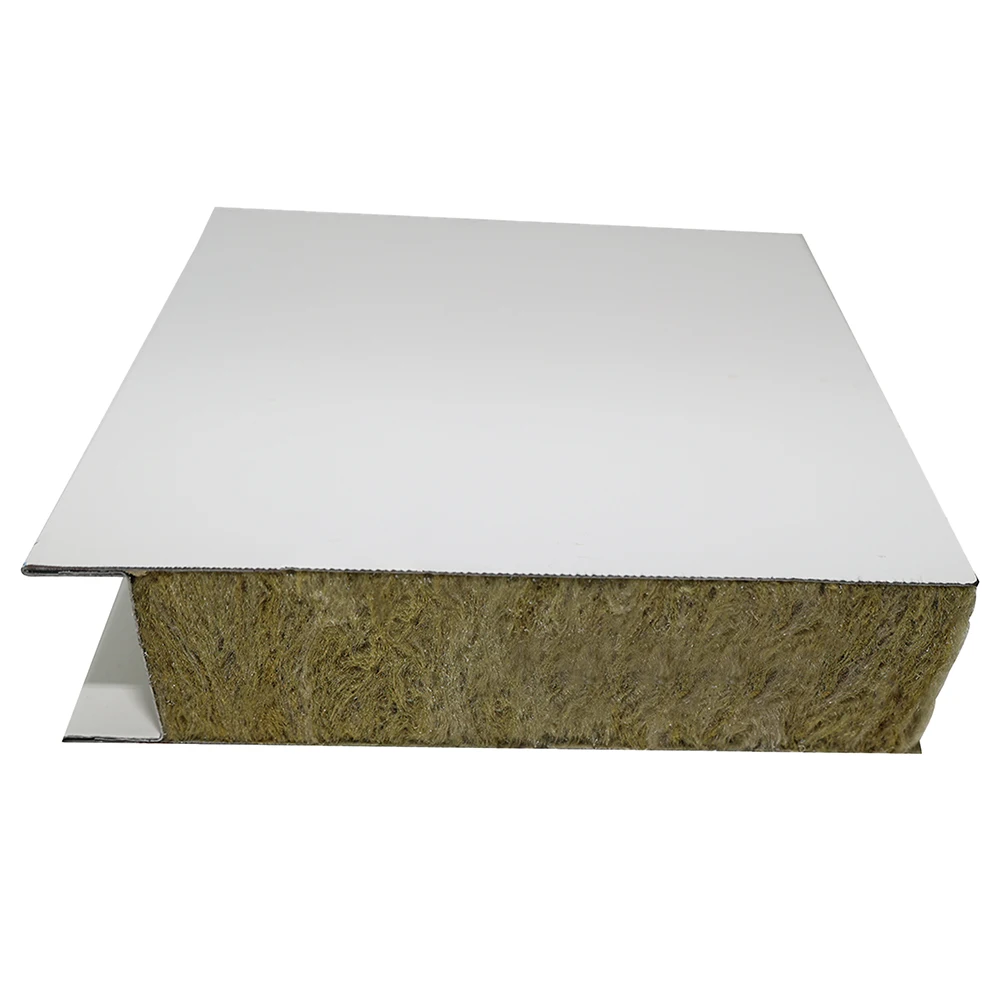 China supplier thermal insulation and sound absorption mineral rock wool sandwich panels roof panel and wall panel