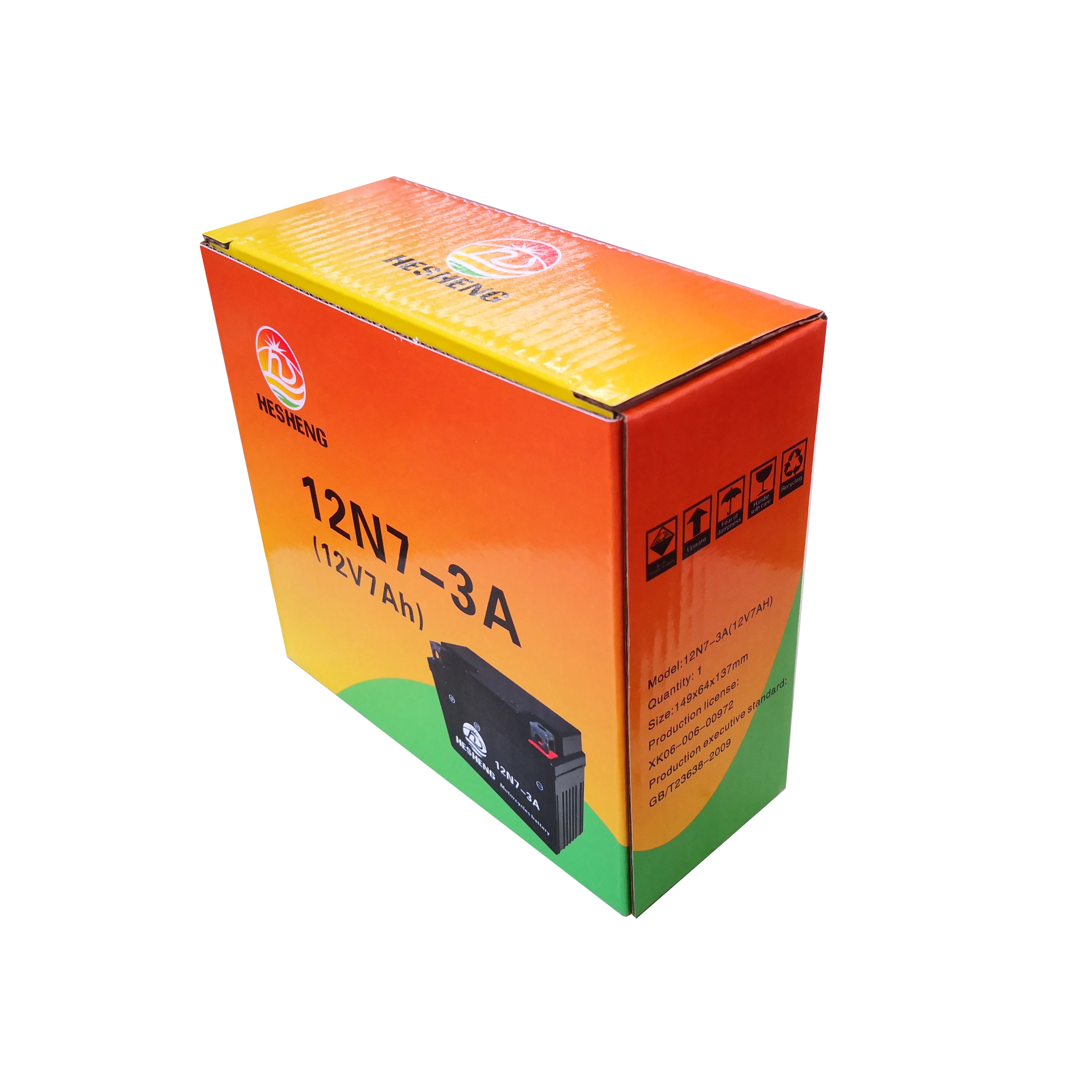 12V7ah Motorcycle Battery 12N7-3A Maintenance-free lead-acid battery
