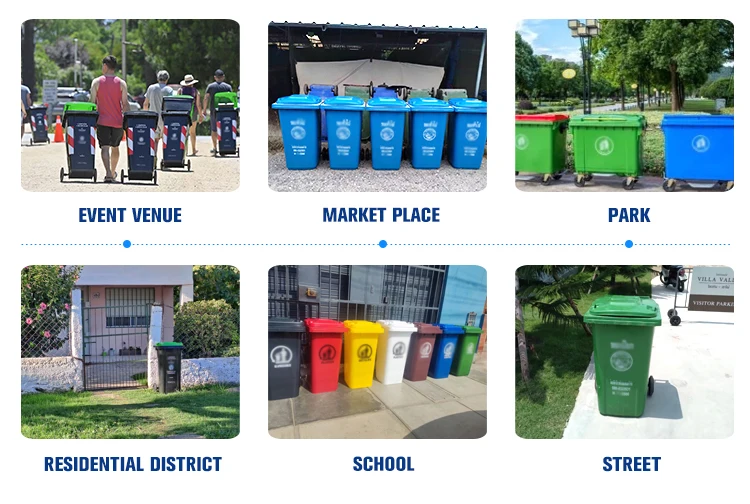 120L 240L 360L 2 Wheels Outdoor HDPE Trash Rubbish Industrial Hospital Plastic Waste Garbage Bin