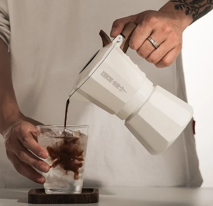 Высококачественный двухклапанный чайник для Мока Итальянский эспрессо домашнее оборудование приготовления кофе на открытом воздухе Кофеварка из нержавеющей стали