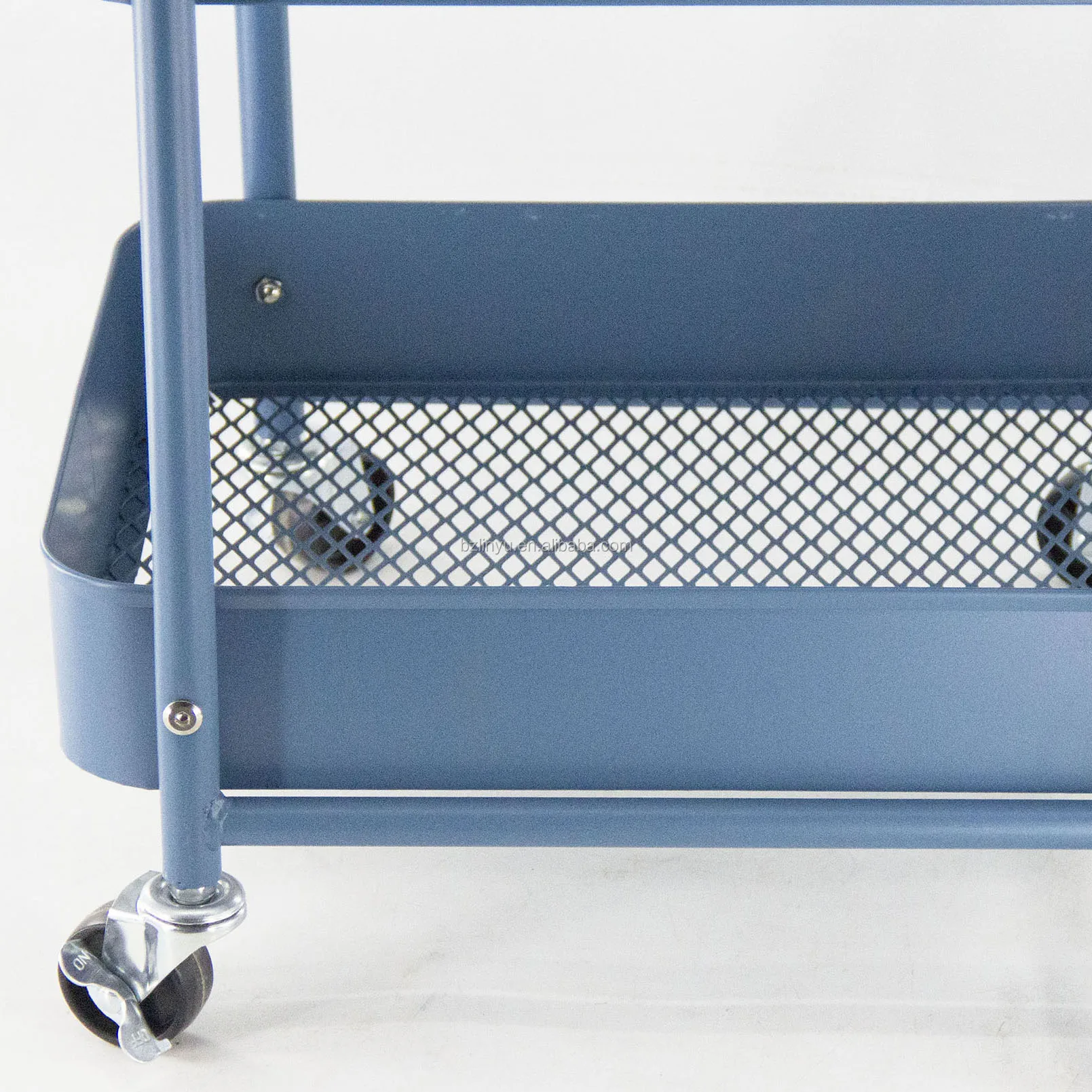 3-layer height-adjustable storage rack trolley sturdy four-wheel rolling