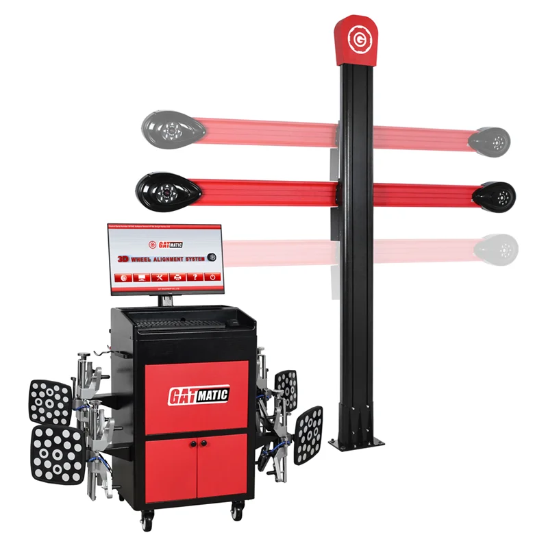 GATmatic Portable Four-Post Car Lift and 3D Wheel Alignment Machine Equipment Full Set