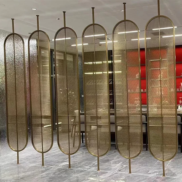 Customized indoor sliding stainless steel screen partition soundproof dining room partition