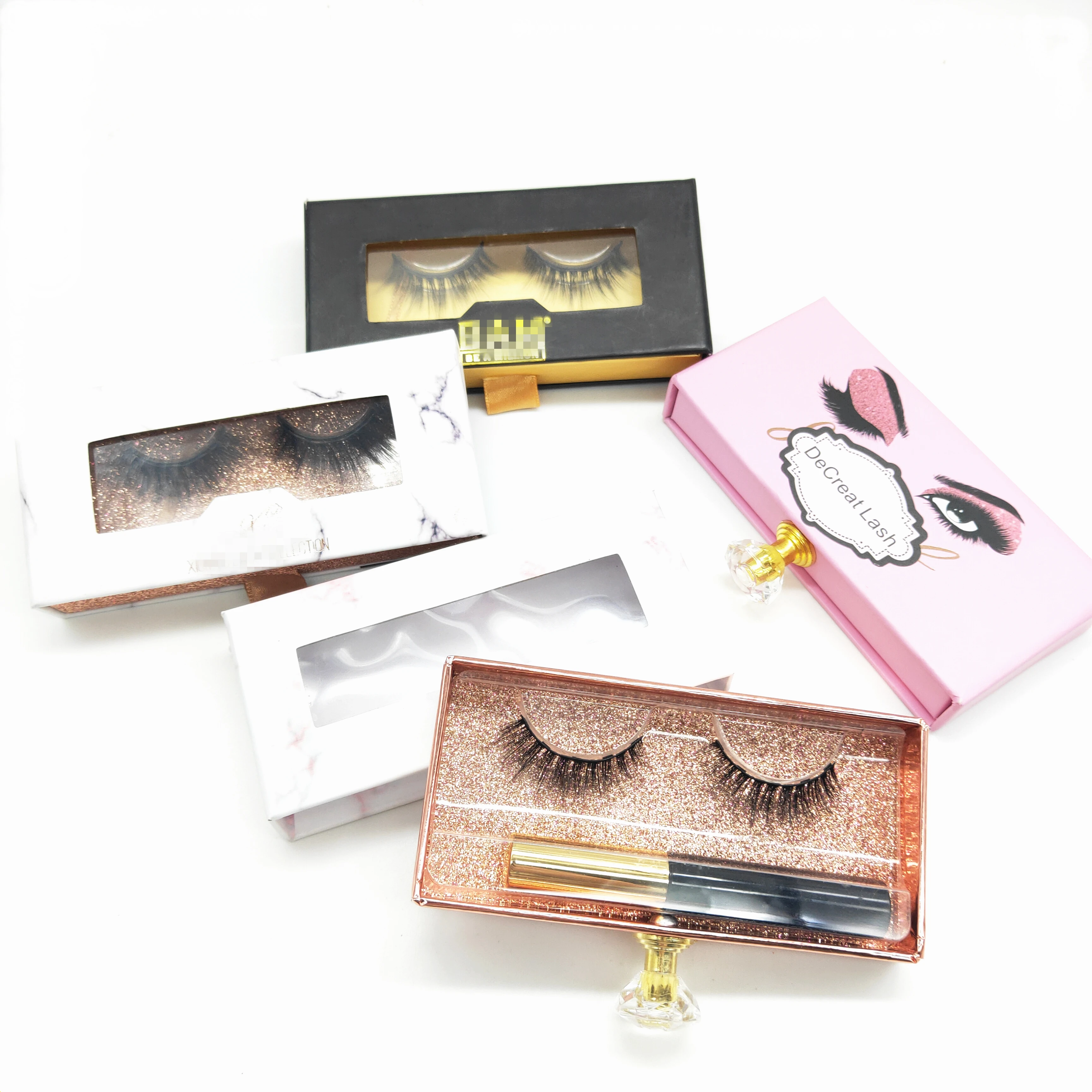 
Provide label packaging 5 magnets with eyeliner faux mink magnetic lashes mink magnetic eyelashes 