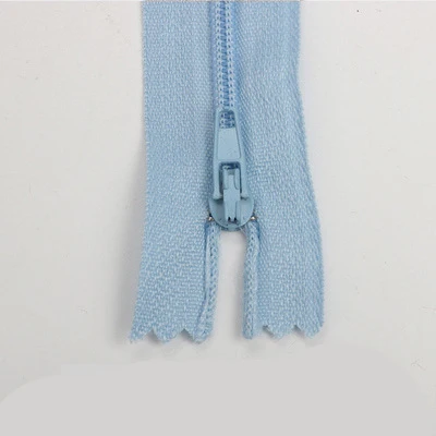 Stock 3# Self-Locking Nylon Zipper 20Cm Closed End Zipper Color Custom Suit Pants Garment Zipper