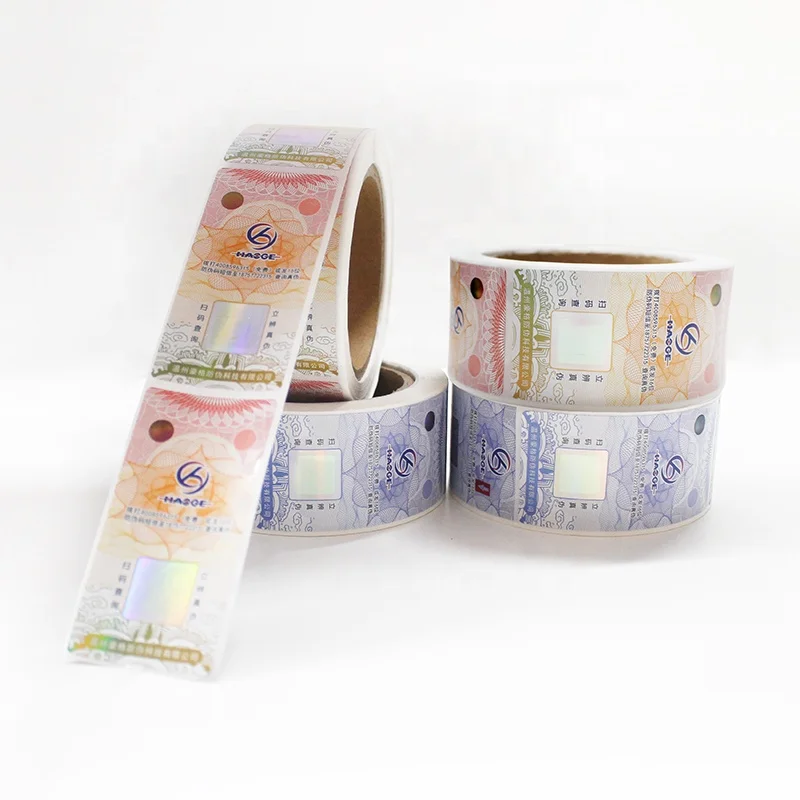 Custom High Technology Combined Process Security Label Metal Line Holographic Blue Light Film Label Invisible Security Label