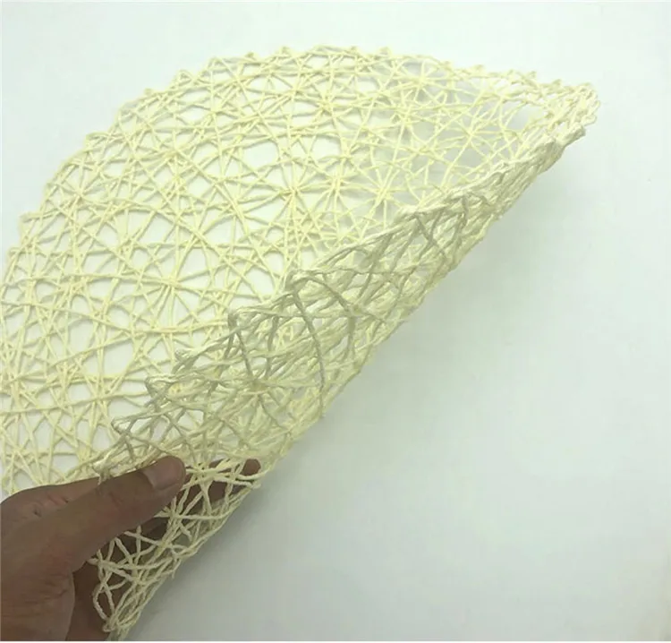 Colorful Round Paper Rope Hand Woven Dish Placemats Anti Slip Heat-Resistant Table Coaster For Home Restaurant Table Decoration