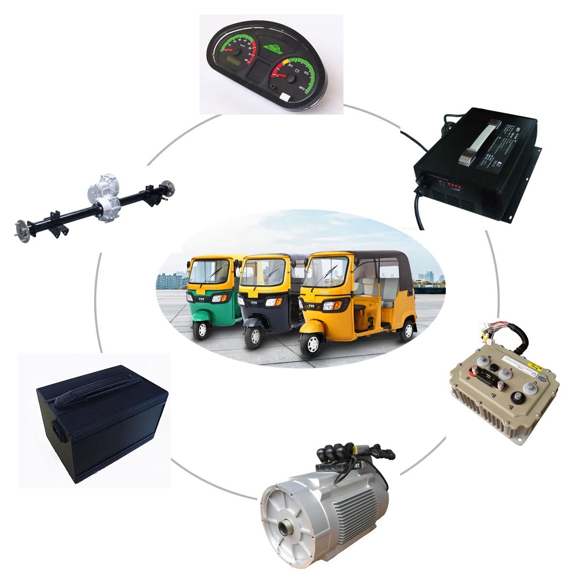 Low rpm High Torque 3kW 48V AC Motor for Tricycles