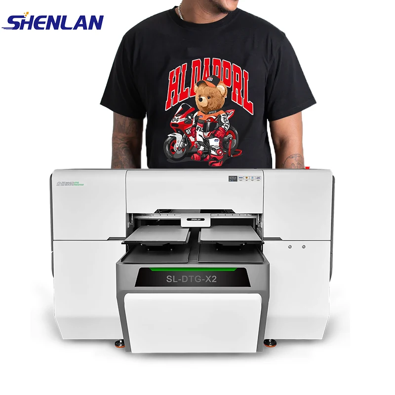 Automatic 8 print colors Four i3200 printhead DTG printer machines for printing on tshirts